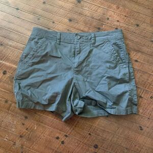 Eddie Bauer gray gorpcore flat front outdoorsy size 14 shorts